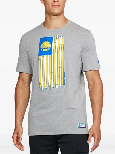 Under Armour Nba Golden State Warriors Heatgear T-shirt In Gray