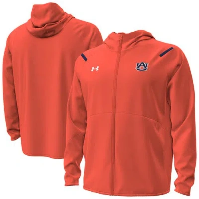 Under Armour Orange Auburn Tigers Unstoppable Performance Fleece Hoodie Half-zip Jacket
