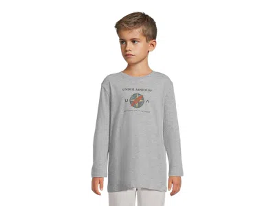 Under Armour Outdoor Ocean T-shirts (big Kid) Boy's Workout Mod Gray : Md (10-12 Big Kid), Cotton/polyester