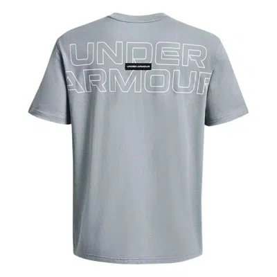 Under Armour Outline Heavyweight T-shirt 'grey Blue' In Gray