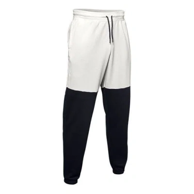 Under Armour Overtime Pique Fleece Pants 'white Black' In Gold