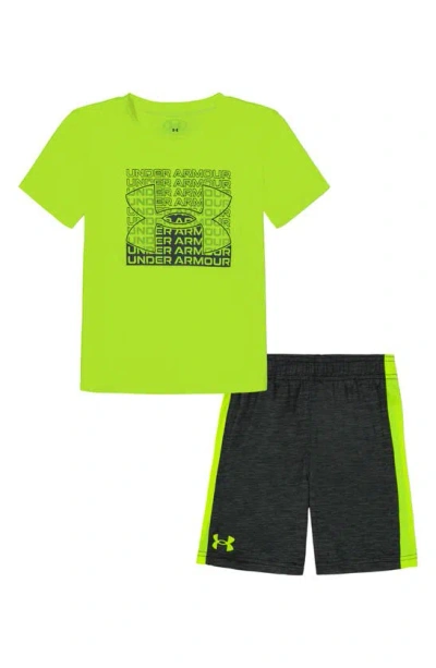 Under Armour Babies'  Performance Graphic T-shirt & Shorts Set In Hi-vis Yellow