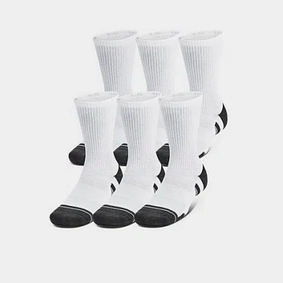 Under Armour Performance Tech Crew Socks (6-pack) In White