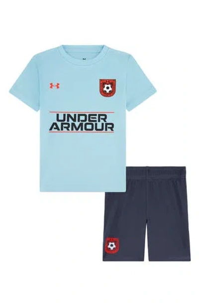 Under Armour Kids'  Performance Tech T-shirt & Mesh Shorts Set In Stream