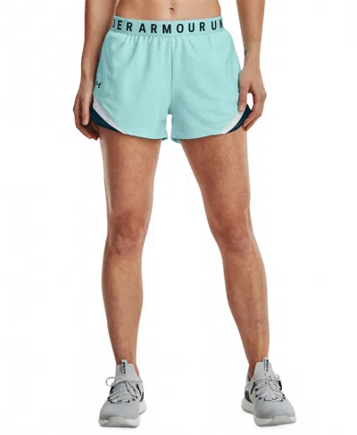 Under Armour Play Up Shorts In Breeze/white/dark Cyan In Multi