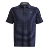 Under Armour Playoff Core Stripe Polo Shirt 'midnight Navy Grey' In Blue