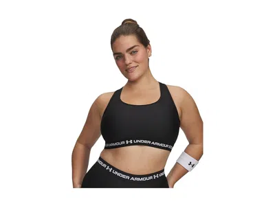 Under Armour Plus Size Crossback Mid Impact Bra In Black