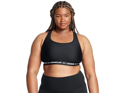 Under Armour Plus Size Crossback Mid Impact Bra In Black