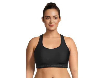 Under Armour Plus Size Crossback Mid Impact Bra In White