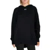 Under Armour Plus Womens Logo Cotton Hooded Sweatshirt In Black