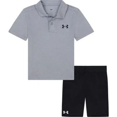 Under Armour Babies'  Polo Shirt & Shorts Set In Gray