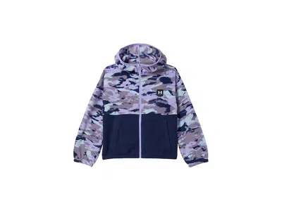 Under Armour Printed Full Zip (big Kid) Girl's T Shirt Transparent : Sm (8 Big Kid), Polyester