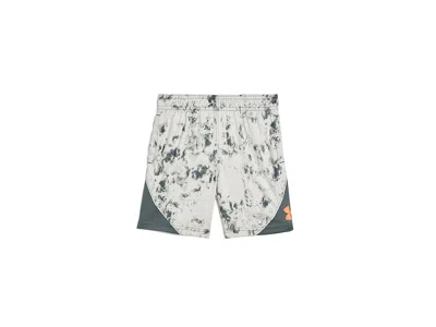 Under Armour Printed Logo Shorts (little Kid) Boy's Shorts Summit White: 6 Little Kid One Size In Gray