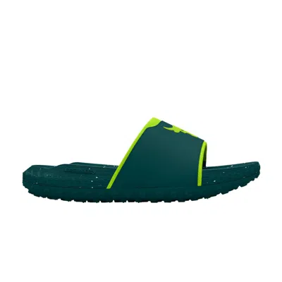 Pre-owned Under Armour Project Rock 3 Slide 'hydro Teal High Vis Yellow' | Men's Size 8