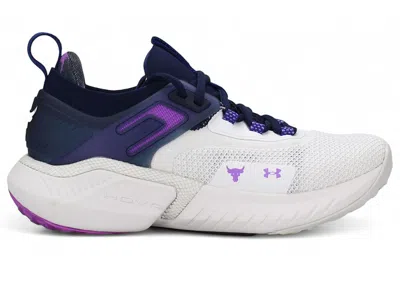 Pre-owned Under Armour Project Rock 5 Disrupt Violet (women's) Sneakers In White/midnight Navy Blue In Multi