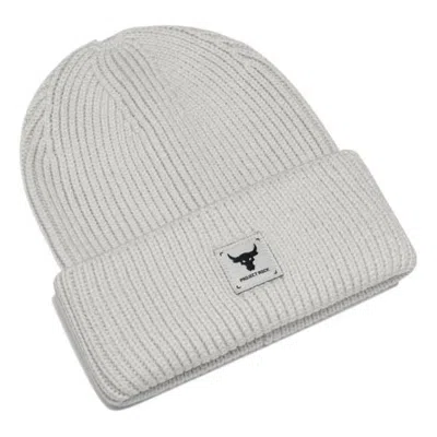 Under Armour Project Rock Beanie Hat 'white Navy' In Gray