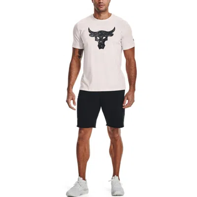 Under Armour Project Rock Brahma Bull Short Sleeve T-shirt 'beige Black' In White