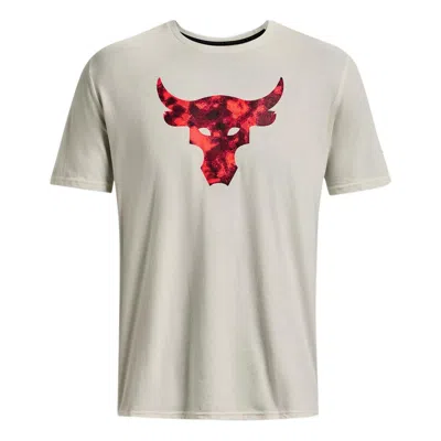 Under Armour Project Rock Brahma Bull Short Sleeve T-shirt 'beige Black' In Gray
