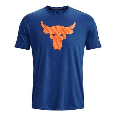 Under Armour Project Rock Brahma Bull Short Sleeve T-shirt 'blue Orange'