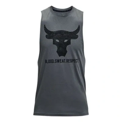 Under Armour Project Rock Brahma Bull Tank 'pitch Grey' In Gray