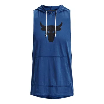 Under Armour Project Rock Bsr Bull Sleeveless Hoodie 'blue Black'
