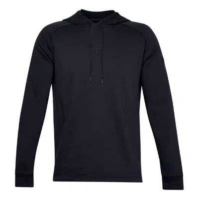 Under Armour Project Rock Charged Cotton Logo Hoodie 'black' In Blue