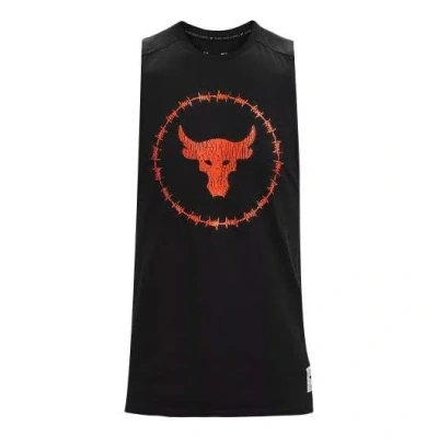 Under Armour Project Rock Charged Cotton Tank 'black Orange'