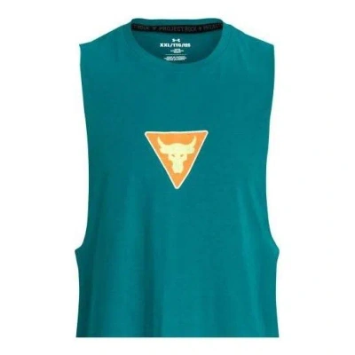 Under Armour Project Rock Dmnd Muscle Tank 'teal' In Blue