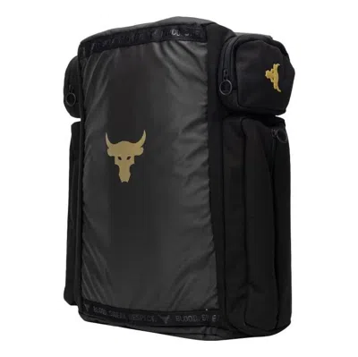 Under Armour Project Rock Duffle Backpack 'black Gold' In Multi