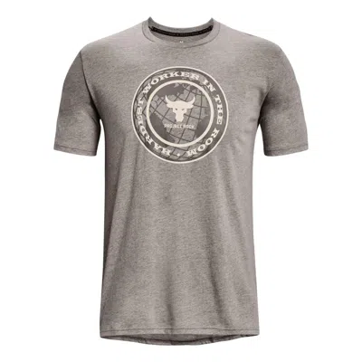 Under Armour Project Rock Globe Short Sleeve T-shirt 'grey' In Gray