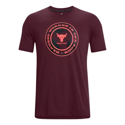 Under Armour Project Rock Globe T-shirt 'burgundy'