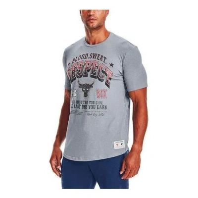 Under Armour Project Rock Graphic T-shirt 'grey' In Gray