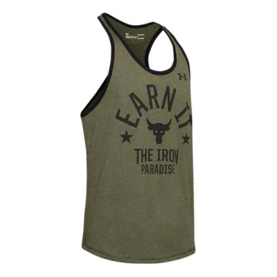 Under Armour Project Rock Pain Into Power Tank Top 'olive Green'