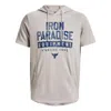 Under Armour Project Rock Terry Short Sleeve Hoodie 'beige Blue'