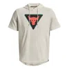 Under Armour Project Rock Terry Short Sleeve Hoodie 'cream White' In Neutral