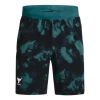 Under Armour Project Rock Woven Camo Printed Shorts 'black Teal' In Green
