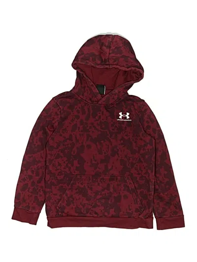 Pre-owned Under Armour Kids' Pullover Hoodie In Burgundy