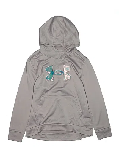 Pre-owned Under Armour Kids' Pullover Hoodie In Silver