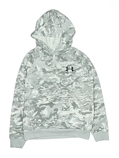 Pre-owned Under Armour Kids' Pullover Hoodie In Silver