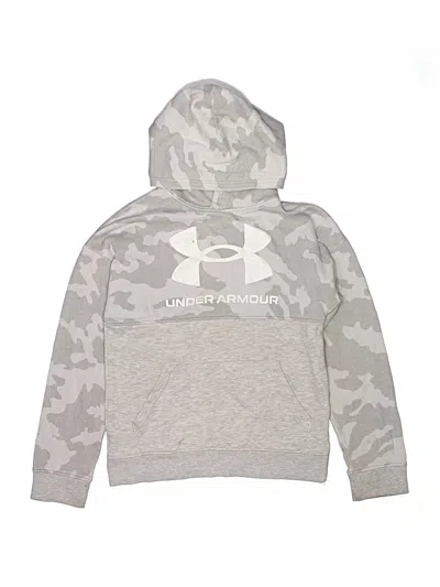 Pre-owned Under Armour Kids' Pullover Hoodie In Silver