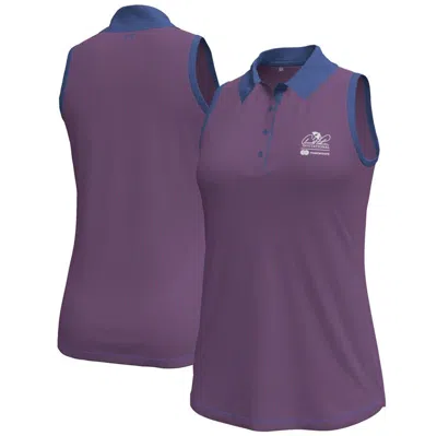 Under Armour Purple Arnold Palmer Invitational Playoff 3.0 Pin Stripe Jacquard Sleeveless Polo