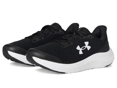 Under Armour Pursuit 4 (big Kid) Boys Shoes Black/black/white : 3.5 Big Kid M, Synthetic In Multi