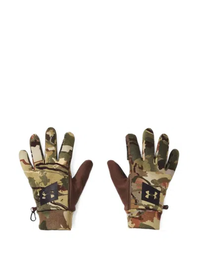 Under Armour Realtree Edge Camouflage-print Gloves In Brown