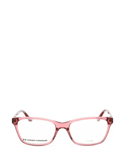 Under Armour Rectangle-frame Glasses In Pink