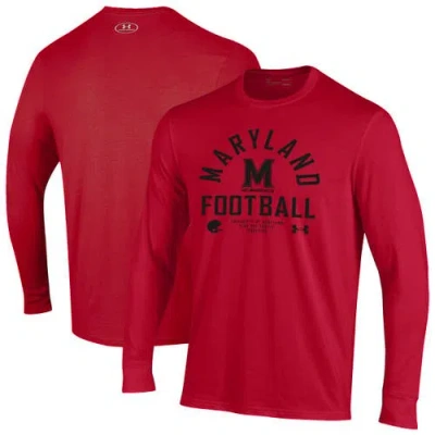 Under Armour Red Maryland Terrapins 2025 Sideline Football Performance Long Sleeve T-shirt