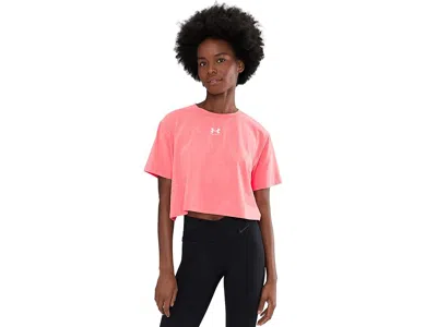 Under Armour Rival Boxy T-shirts Wash In Pink