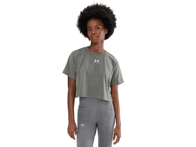Under Armour Rival Boxy T-shirts Wash In Gray