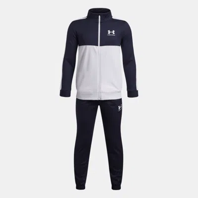 Under Armour Kids' Rival Colourblock Boys' Knit Tracksuit Midnight Navy In Blue
