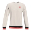 Under Armour Rival Fleece Amp Long Sleeve Sweatshirt 'beige' In White