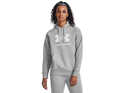 Under Armour Rival Fleece Big Logo Hoodie In Gray
